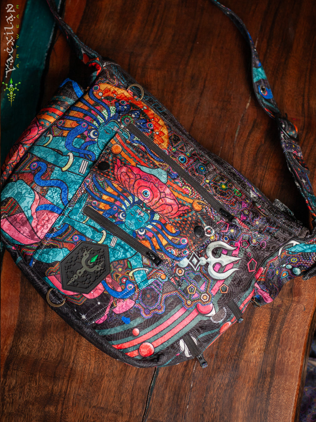 Side Bag / Satin Jaquard - Black NATARAJ